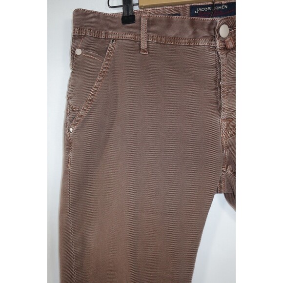 Jacob Cohen Men's Brown Jeans Size 37 X 34 Slim Ribbed Comfort Stretch Striped - Picture 6 of 14